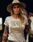 I'm Here for the Wrangler Butts T-Shirt Natural - Bourbon Cowgirl