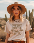 I'm Here for the Wrangler Butts T-Shirt Natural - Bourbon Cowgirl