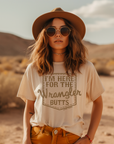 I'm Here for the Wrangler Butts T-Shirt Natural - Bourbon Cowgirl