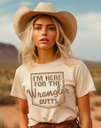 I'm Here for the Wrangler Butts T-Shirt Natural - Bourbon Cowgirl