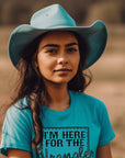 I'm Here for the Wrangler Butts Teal Graphic Tee Shirt