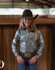 *YOUTH* DUSTY TEAL SPARKLE PERFORMANCE SHIRT