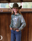 *YOUTH* DUSTY TEAL SPARKLE PERFORMANCE SHIRT