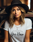 Boot Stitch Yee Haw T-Shirt Bourbon Cowgirl