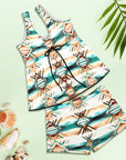 Diamond Aztec Tankini Boy Shorts Swim Set