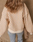 Ximena Rhombus Textured Knit Sweater