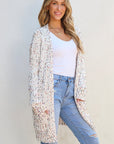 Ailany Confetti Rib Knit Long Sleeve Cardigan