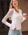 Luisa Slim Henley top Long Sleeve Top