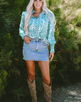 Mckenna Paisley Buttoned Loose Shirt