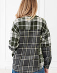 Plaid Textured Knit Button-Up Shacket