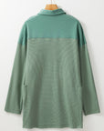 Arianna Waffle Half Button Top.