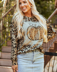 Aitana Halloween Pumpkin Leopard Sweatshirt