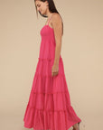 Woven Smocked Top Tiered Cami Maxi Dress
