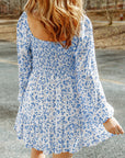 Alanna Boho Floral Smocked Puff Sleeve Mini Dress