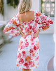 Camryn Floral Smocked Puff Sleeve Mini Dress