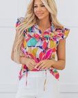 Charli Ruffled Flutter Sleeve Blouse