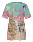 Baha Ranch Retro Pop Western Howdy Desert Cowgirl Cotton T Shirt