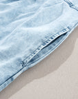 Kimber Ruffled Short Sleeve Buttoned Denim Dress