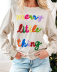 Merry Little Thing Ribbed Corduroy Long Sleeve Sweatshirt