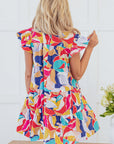 Skye Ruffled Flutter Sleeve Tiered Mini Dress