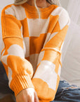 Checker Bishop Sleeve Sweater