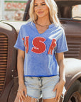 USA Patch Mineral Wash Vintage Graphic Top