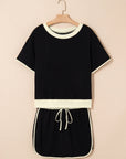 Colorblock Short Sleeve T-Shirt and Skort Set