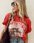 Tomato Red COWBOY Vintage Graphic Loose Tee