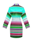 Turquoise Serape Women's Belted Satin Feel Dressing Lounge Robe