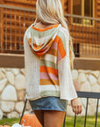 Harper Oversized Colorblock V Neck Hooded Sweater