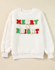 Christmas MERRY & Bright Chenille Sherpa Sweatshirt