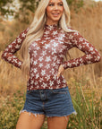 Alexandra Mesh Star Sheath Long Sleeve Top