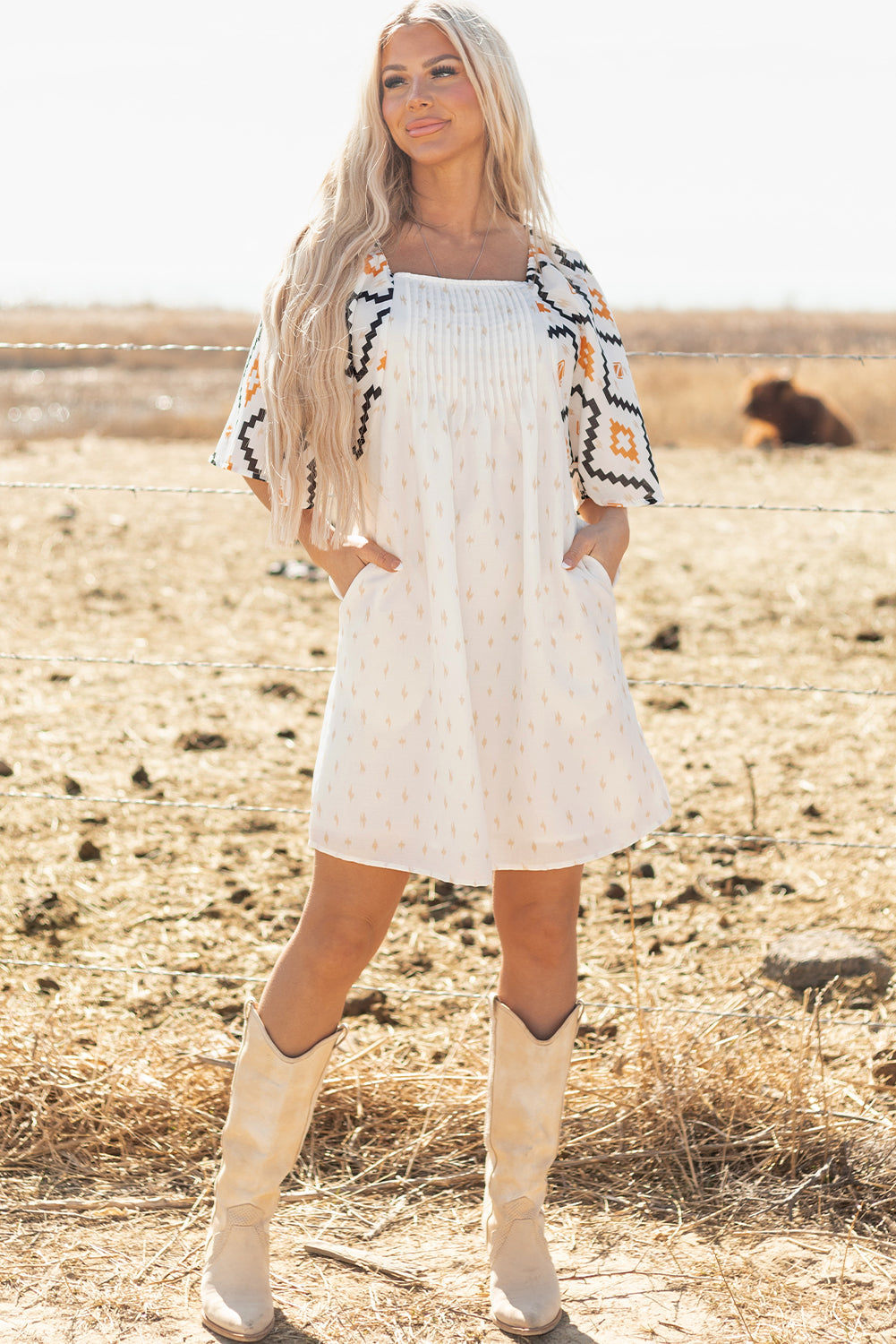 Penny Western Aztec Loose Mini Dress