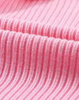 Ribbed Knit Short Sleeve Sweater