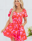 Kayla Floral Sweetheart Neck Dress