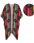 Neon Aztec Duster Kimono Coverup Women's Long Cover Up