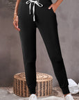 River Drawstring Waist Pocketed Leggings