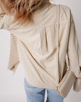 Nataly Corduroy Patchwork Flap Pocket Shacket