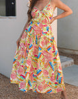Jennifer Spaghetti Strap Piping Detail Maxi Dres