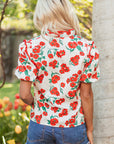 Amyra Floral Puff Sleeve Blouse