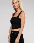 Cotton Square Neck Cropped Cami Top