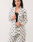 Long sleeve polka dot blazer and pants set