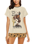 Them Cowboys Women's Western Top and Short Pajama Set