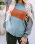 Stripe Colorblock Bishop Sleeve Top