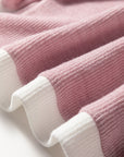 Contrast Trim Knit Drop Shoulder Top