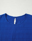 Claire Textured Flutter Sleeve Ruffled Mini Dress