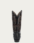 A4644 - MEN'S EMBROIDERY HONEY COWHIDE SHAFT GENIUNE BLACK PYTHON SNIP TOE COWBOY BOOT