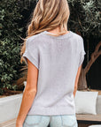 Sara Bowknot Applique Cap Sleeve Sweater