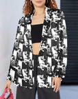 Black White Cowboy Women's Western Blazer