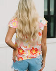 Judith Multicolor Flutter Sleeves Floral Blouse